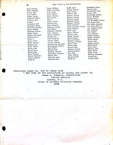 Green Mountain Boys (Brown's detachment) muster roll 1
